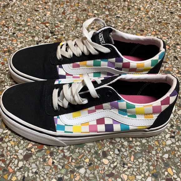 Vans Shoes - Vans multi colored checkers /black and white